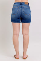 Judy Blue 2 Button Mid Length Dad Shorts