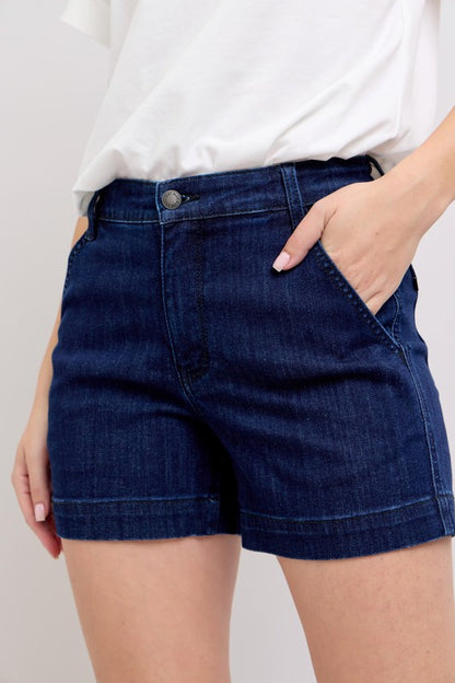 Judy Blue HW Denim Trouser Shorts