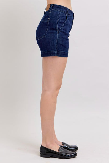Judy Blue HW Denim Trouser Shorts