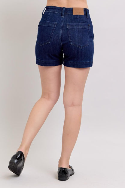 Judy Blue HW Denim Trouser Shorts