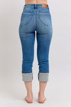 Judy Blue HW Tummy Control Back Shield Pkts & Cuff Capri