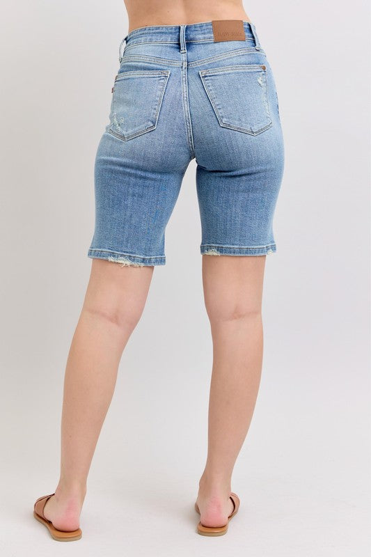 Judy Blue High Waist Vintage Wash Bermudas