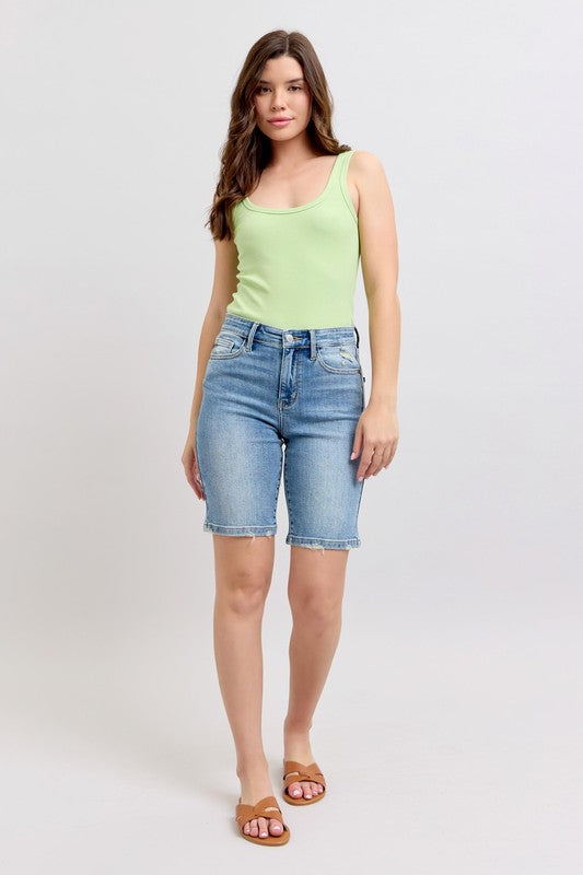 Judy Blue High Waist Vintage Wash Bermudas