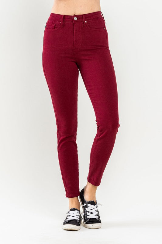 Scarlet High Waist Tummy Control Garment Dyed Skinny