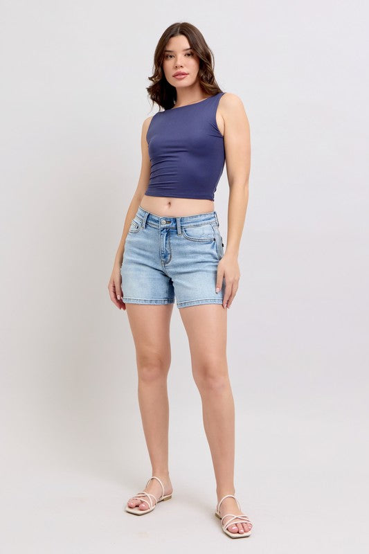 Judy Blue MR Vintage Wash Dad Shorts