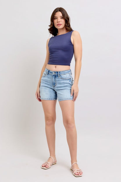 Judy Blue MR Vintage Wash Dad Shorts