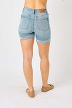 HW Tummy Control Cool Denim Shorts