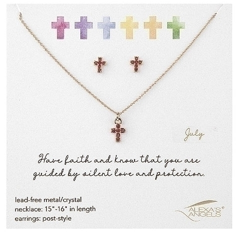 Alexa's Angels Birthstone Necklace and Earring Set