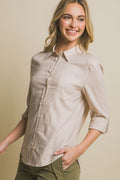 Linen Button Front Classic Shirt
