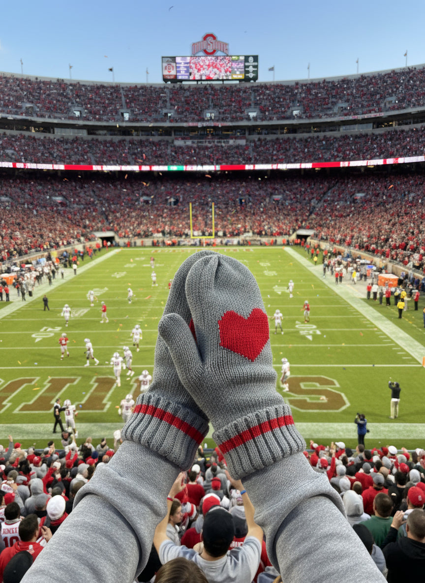 Knit Heart Mittens
