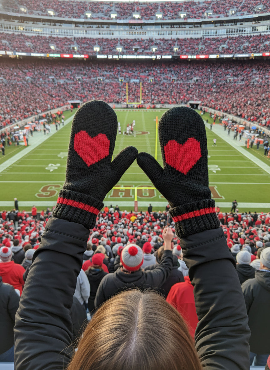 Knit Heart Mittens