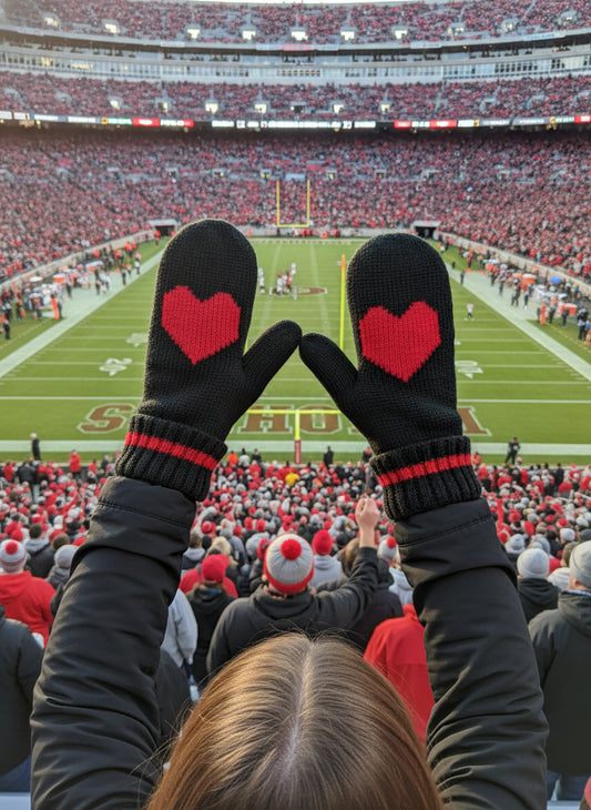 Knit Heart Mittens