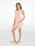 Knit Romper Coral Simply Southern