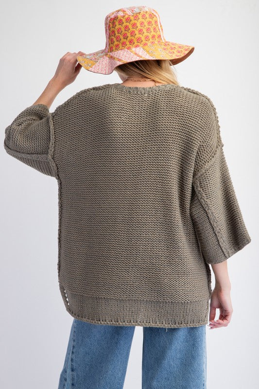 Easel Chunky And Cozy Oversized Knit Sweater