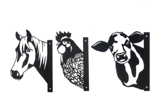 Laser Cut Peeking Farm Animal Decor