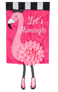 Let's Flamingle Garden Applique Flag