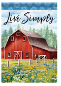 "Live Simple Barn" Dura Soft™ Garden Flag