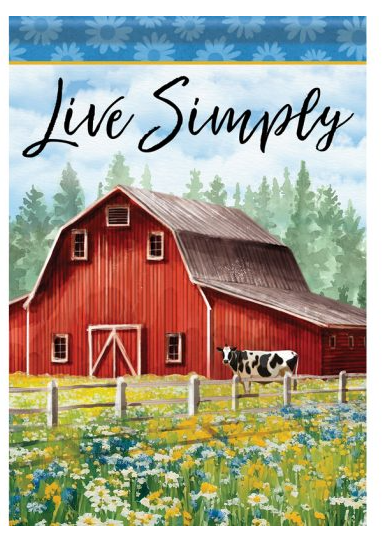 "Live Simple Barn" Dura Soft™ Garden Flag