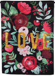 LOVE Floral Garden Suede Flag