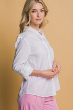 Roll-Up Sleeve Linen-Blend Shirt