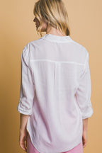 Roll-Up Sleeve Linen-Blend Shirt