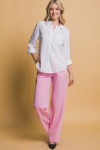 Roll-Up Sleeve Linen-Blend Shirt