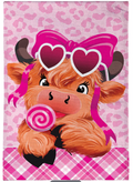 Lovely Laverne The Highland Cow Burlap Flag