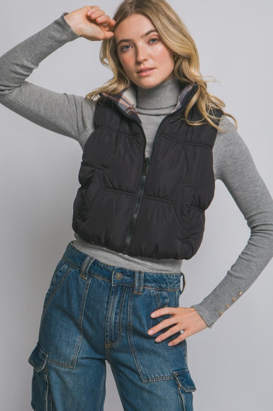 Have It Your Way Full-zip Reversable Puffer Vest