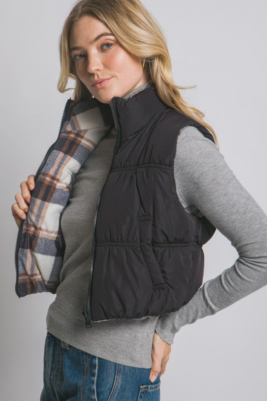 Have It Your Way Full-zip Reversable Puffer Vest