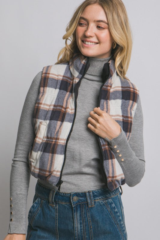 Have It Your Way Full-zip Reversable Puffer Vest