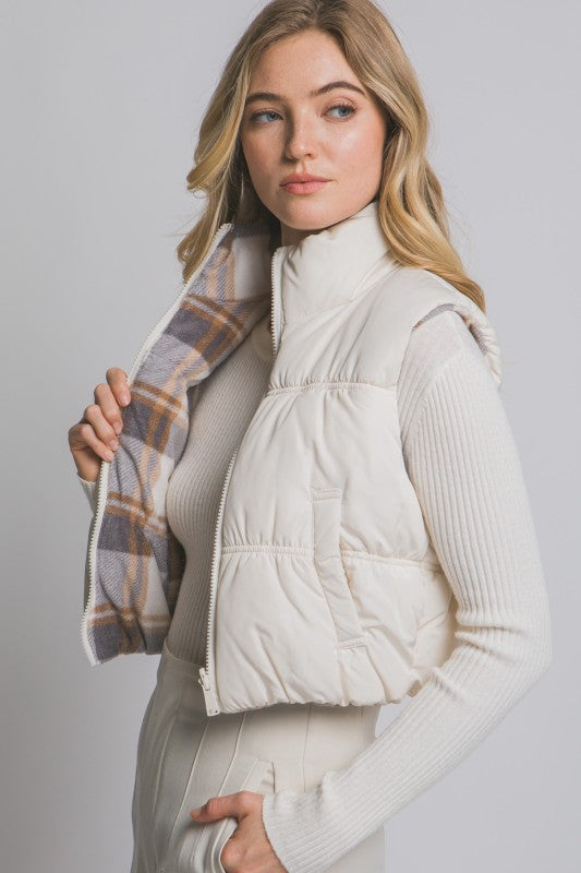 Have It Your Way Full-zip Reversable Puffer Vest