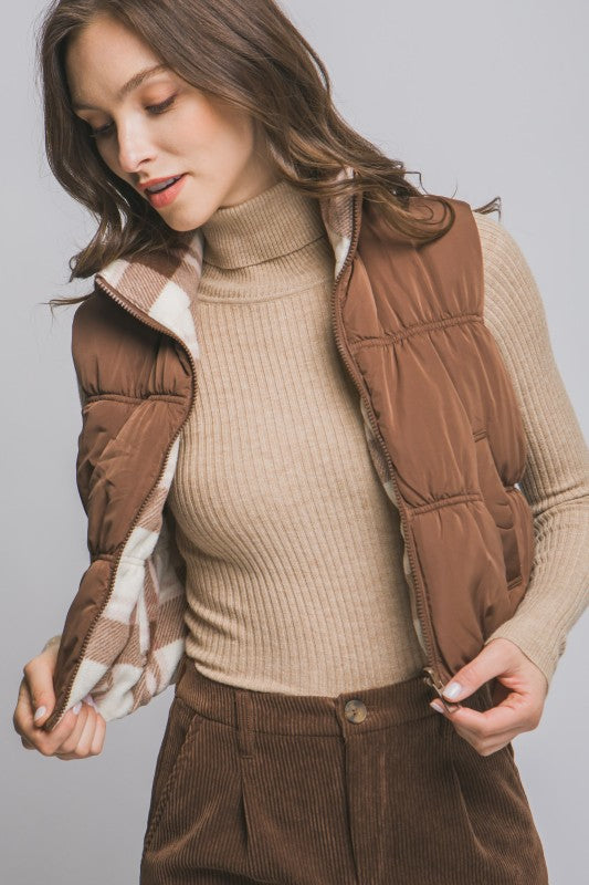 Have It Your Way Full-zip Reversable Puffer Vest