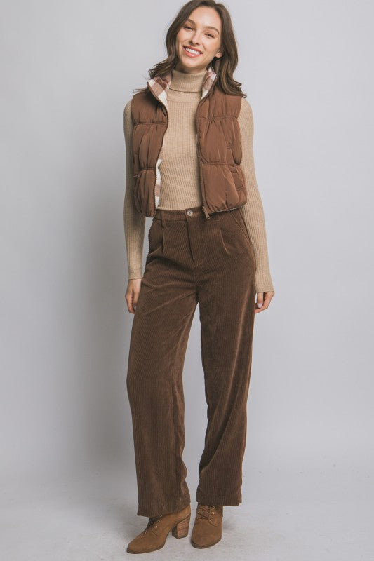 Have It Your Way Full-zip Reversable Puffer Vest