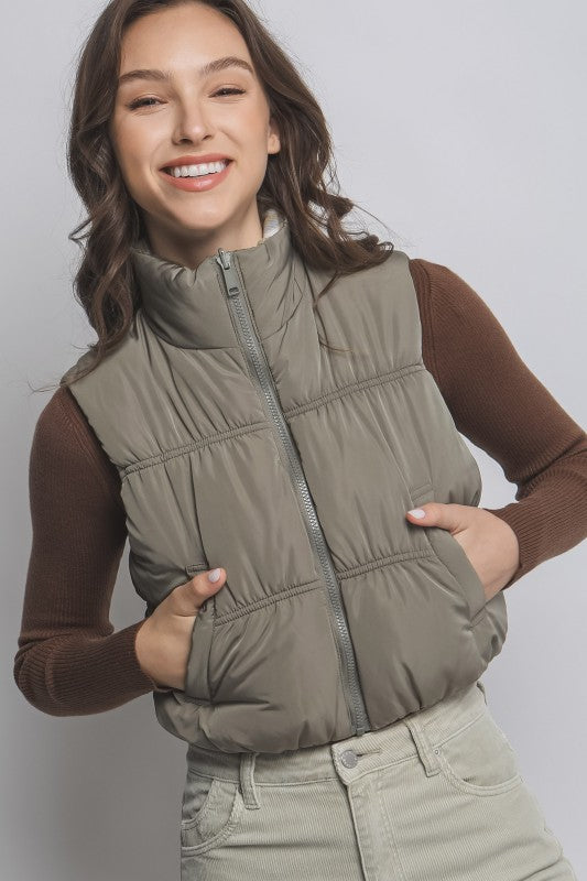 Have It Your Way Full-zip Reversable Puffer Vest