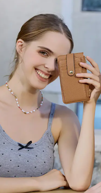 Jen & Co. - WL2541 Mae Multi-Card Wallet w/ Strap Snap Closure