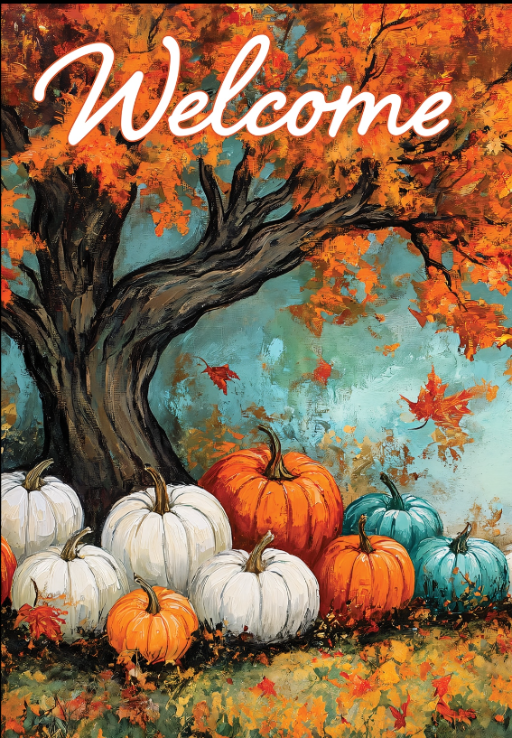 Maple Tree Pumpkins- Flag by Vivian Kaufmann