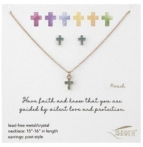 Alexa's Angels Birthstone Necklace and Earring Set