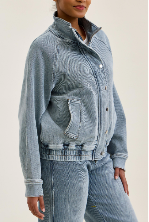 Judy Blue Jeans Marty Bomber Jacket Icy Blue