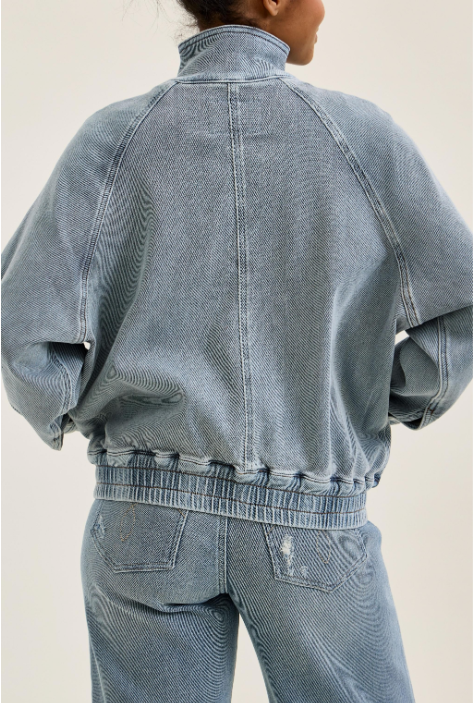 Judy Blue Jeans Marty Bomber Jacket Icy Blue