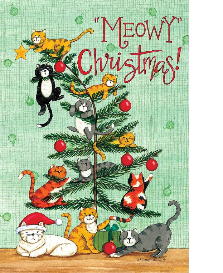 Meowy Christmas Flag