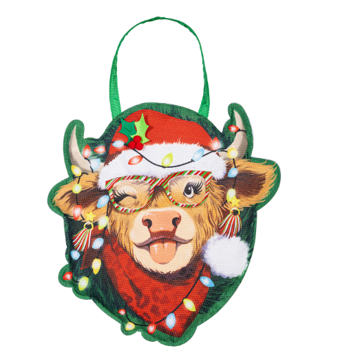 EVERGREEN DOOR HANGER  Merry Highland Ho Door Décor