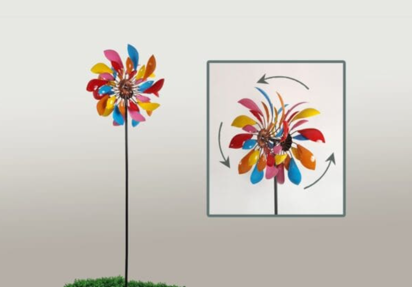 Metal Multi Color Spinner 76"H