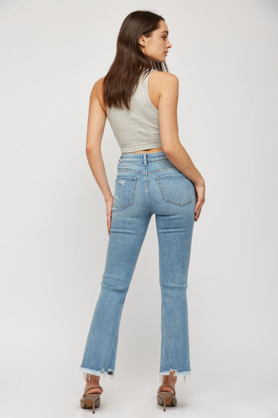 HIGH RISE CROP FLARE JEANS