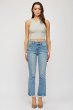 HIGH RISE CROP FLARE JEANS
