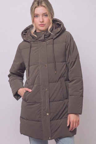 Mid-length Hooded Puffer Coat