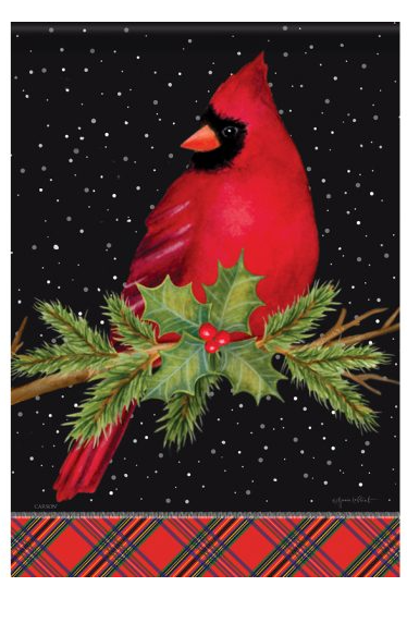 "Midnight Snow Cardinal" Garden Durasoft™ Flag