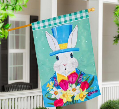 Mister Easter Bunny Applique Flag
