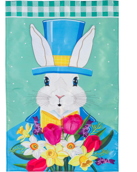 Mister Easter Bunny Applique Flag