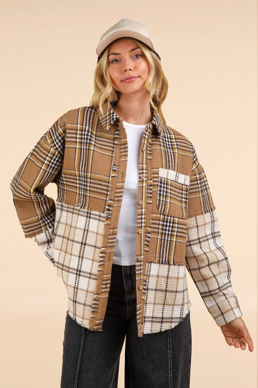 Mixed Plaid Oversized Shacket Jacket – Andrea's Schnuck Store