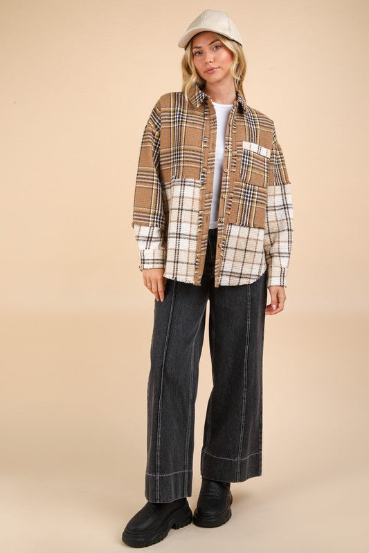 Mixed Plaid Oversized Shacket Jacket – Andrea's Schnuck Store